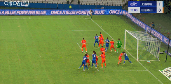 中超半场:汪海健角球破门,卡扎伊双响,申花暂2-2泰山