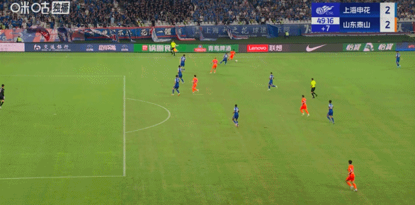 中超半场:汪海健角球破门,卡扎伊双响,申花暂2-2泰山