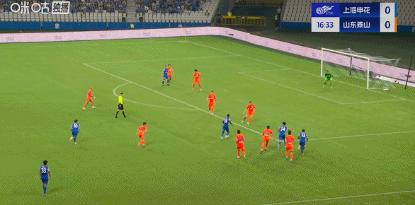 中超半场:汪海健角球破门,卡扎伊双响,申花暂2-2泰山