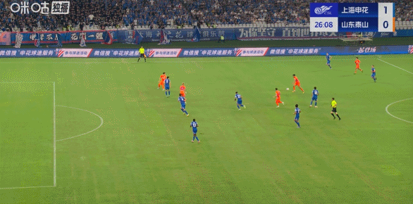 中超半场:汪海健角球破门,卡扎伊双响,申花暂2-2泰山
