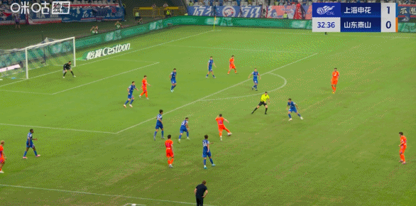 中超半场:汪海健角球破门,卡扎伊双响,申花暂2-2泰山