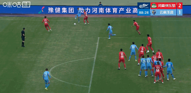 姆布拉屡失单刀&破门,河南2比1迎两连胜!玉昆后卫送礼+前锋乌龙!